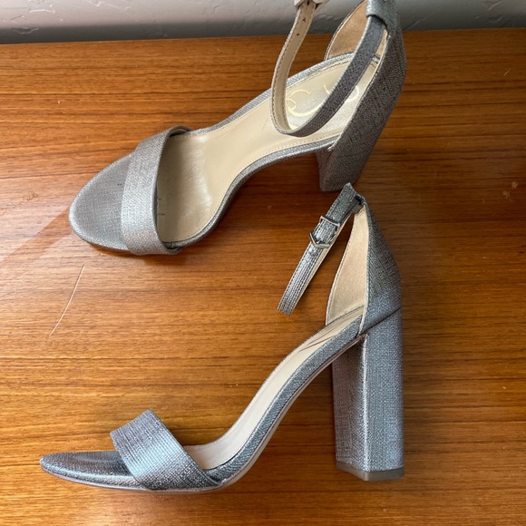 Sam Edelman Yaro Silver Block Heel 8 - Picture 2 of 12